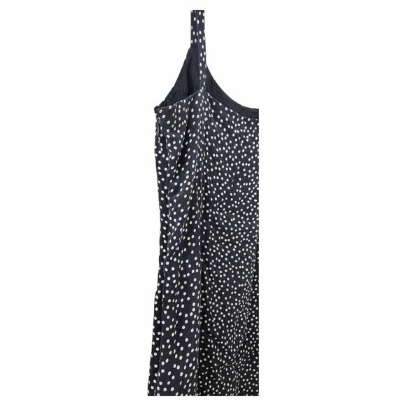 Adriana Black and White Polka-dot 100% Silk Slip Dress w/hidden side Zipper Sz 8 - Picture 8 of 8